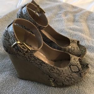 Chinese Laundry Ankle Strap Platform Wedges